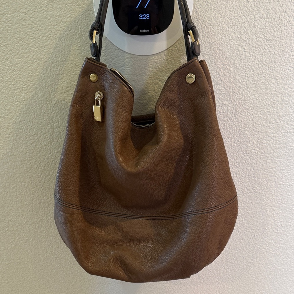 Classic Furla Brown pebbled Leather Hobo Bag - Picture 2 of 5